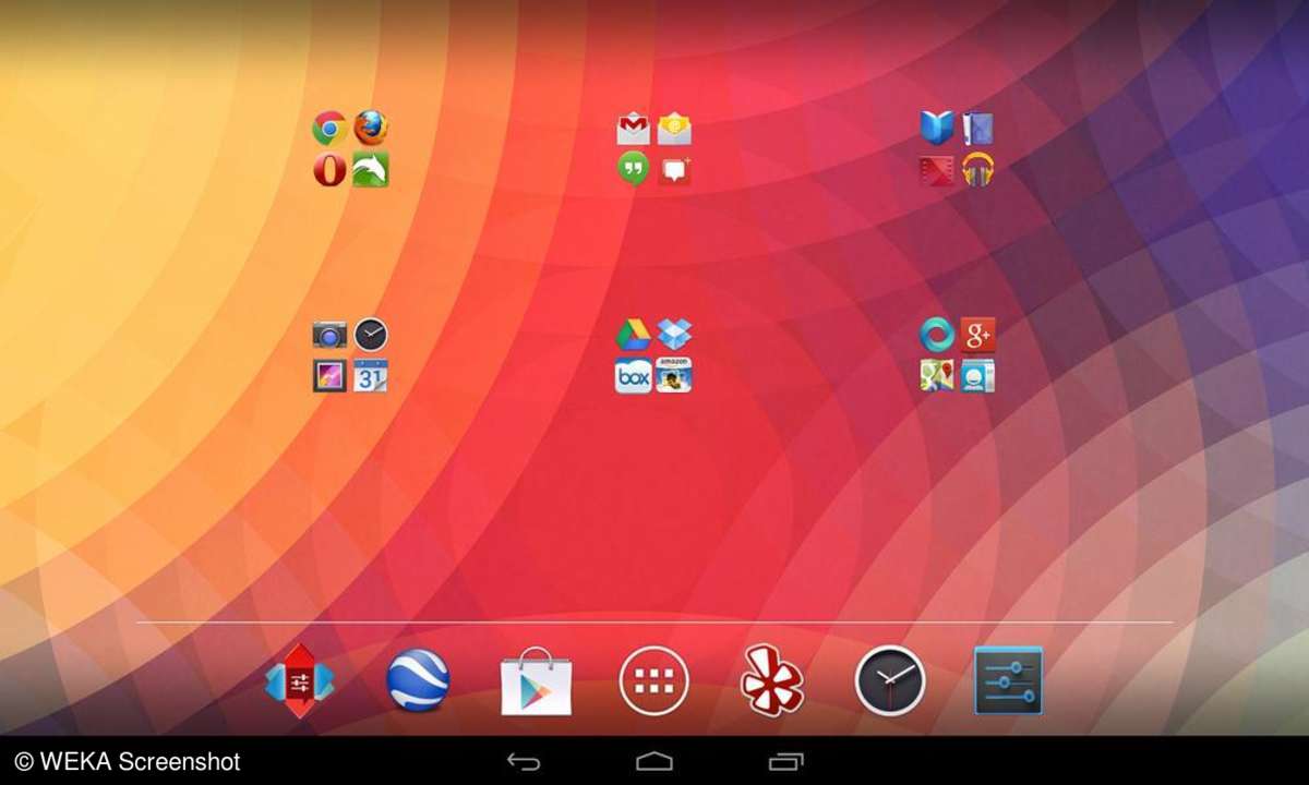 Der Nova Launcher beherrscht auch die transparenten Leisten am oberen und unteren Blidrand.