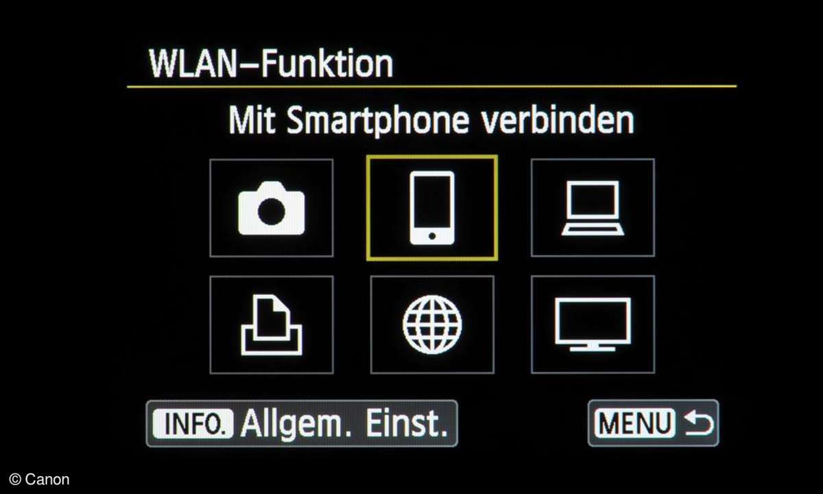 Canon EOS 70D WLAN-Modus Screenshot