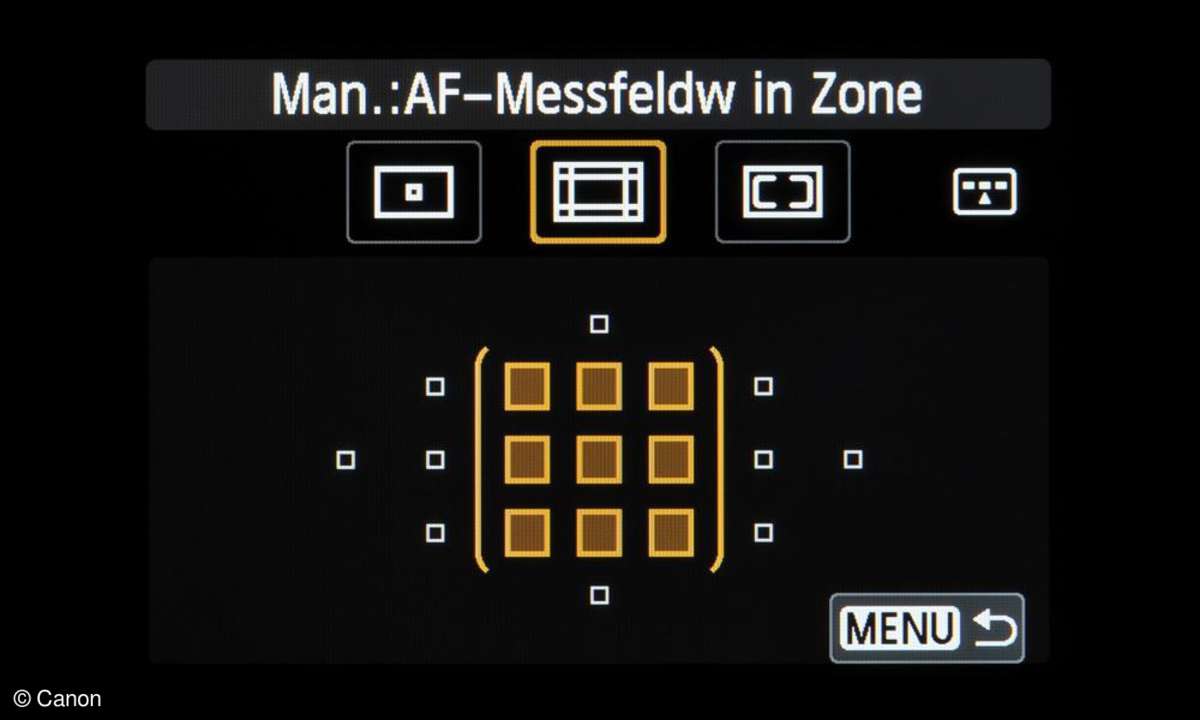Canon EOS 70D Zonen-AF Screenshot