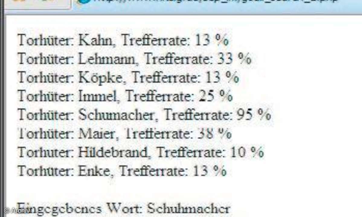 Fuzzy-Suche mit PHP