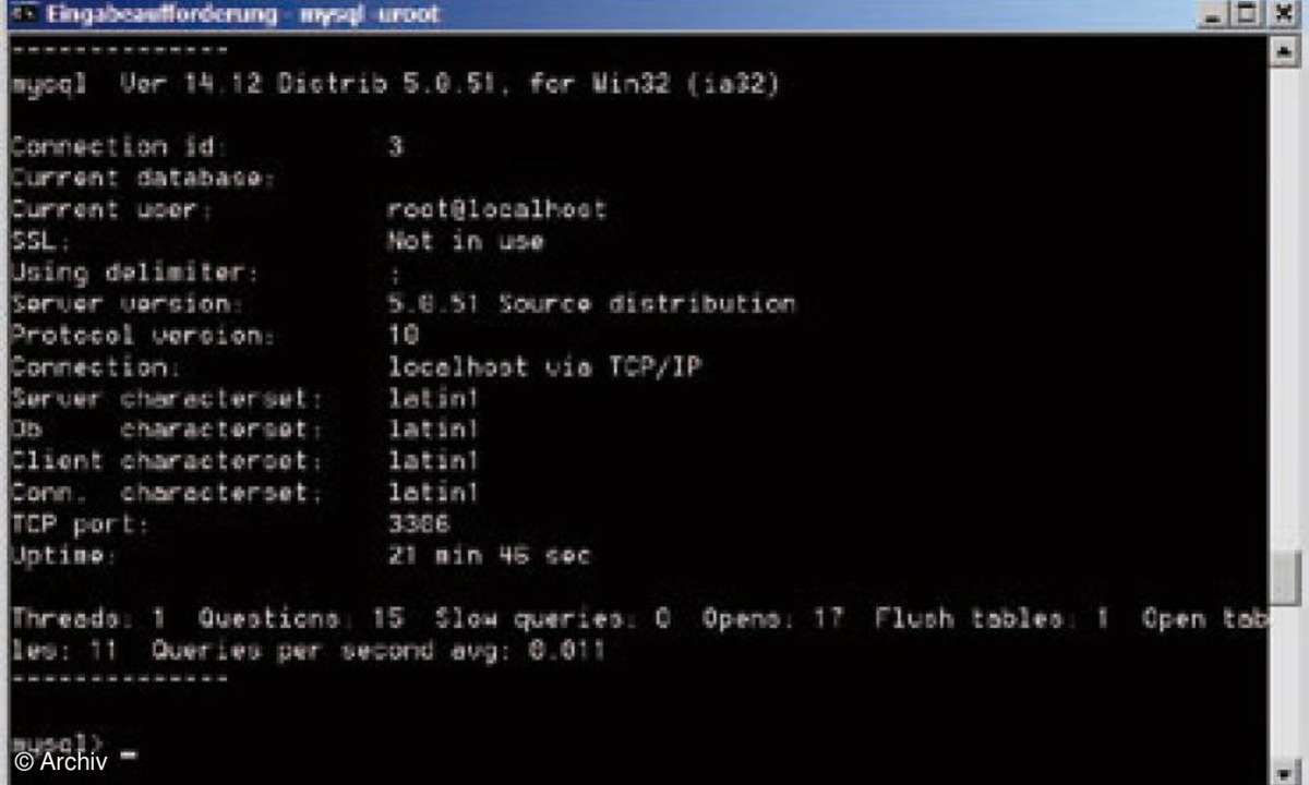 Special MySQL und phpMyAdmin: MySQL