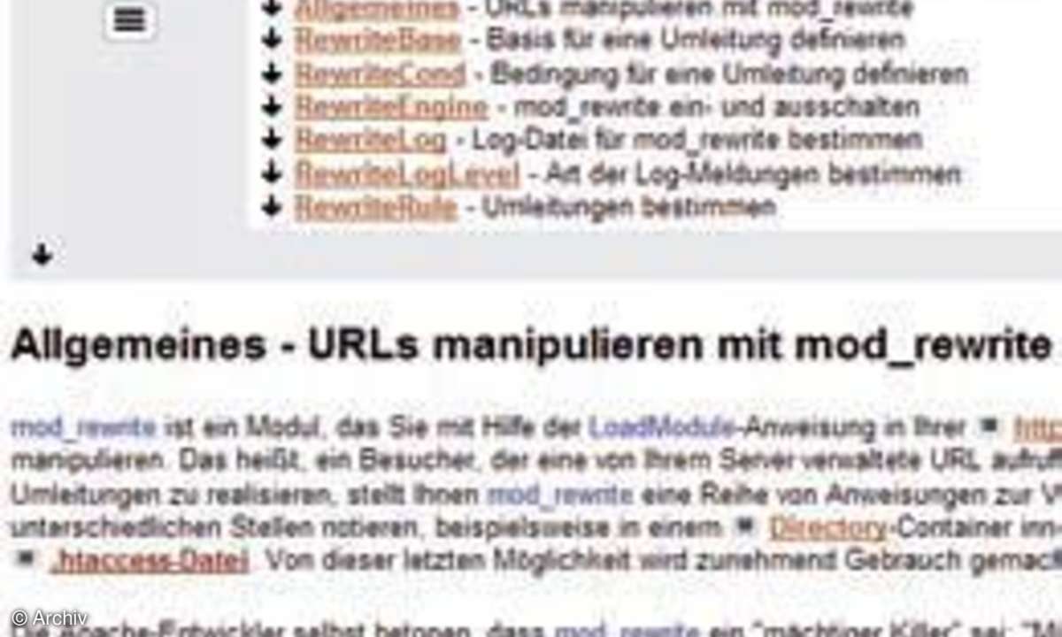 Redirect und Modrewrite