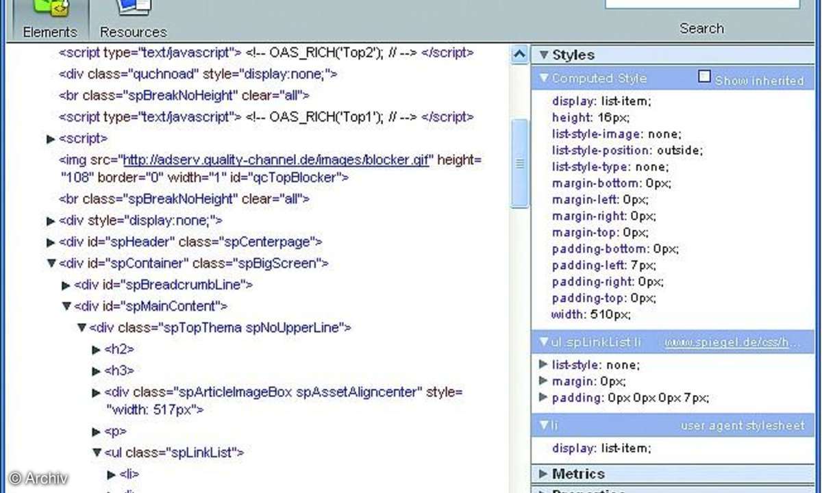Debugging-Tools für Browser