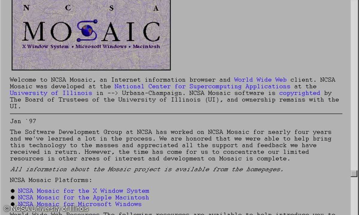 Mosaik: Erster Mainstream-Browser