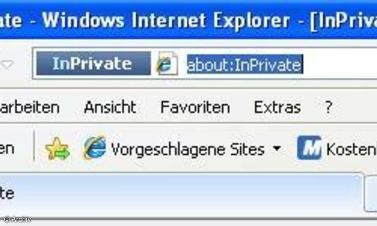 Internet Explorer 8: InPrivate-Modus