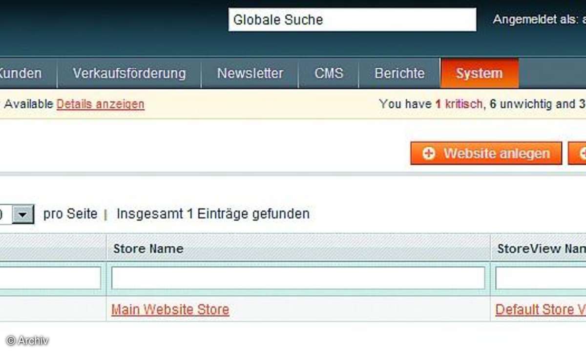 E-Commerce mit Magento