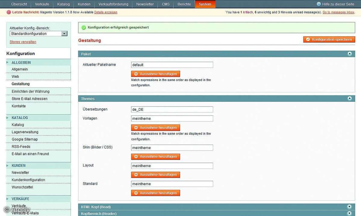 E-Commerce mit Magento