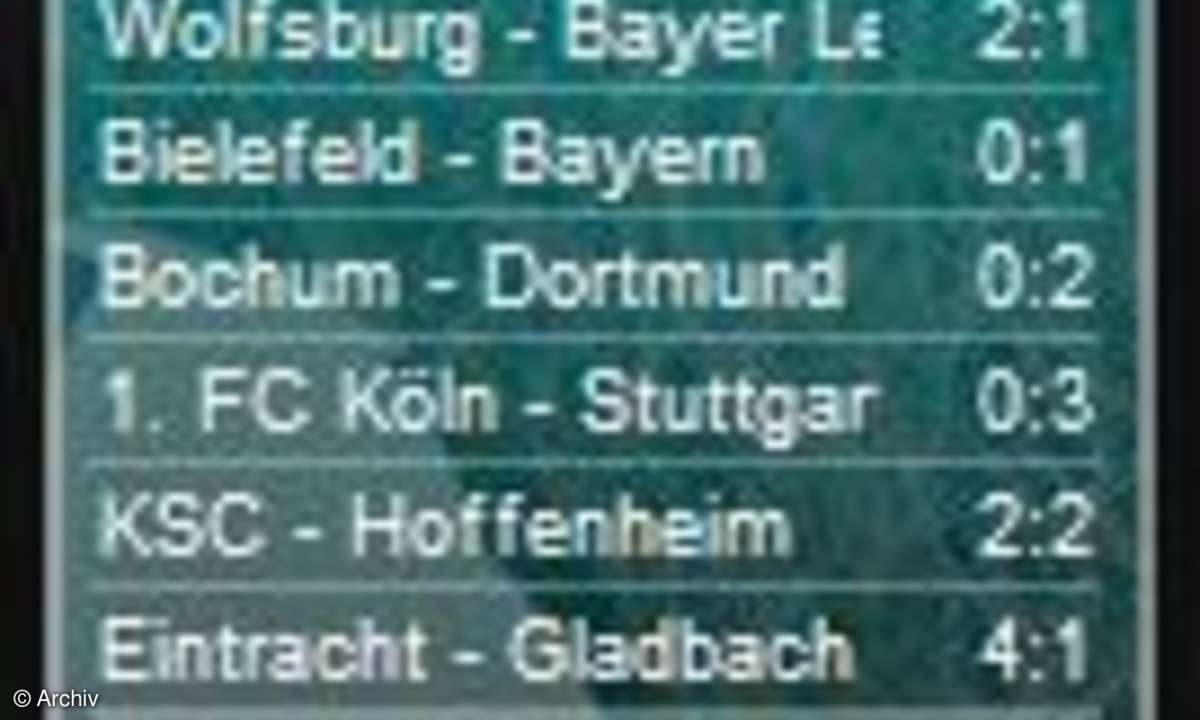 Vista-Gadget: Bundesliga Ticker