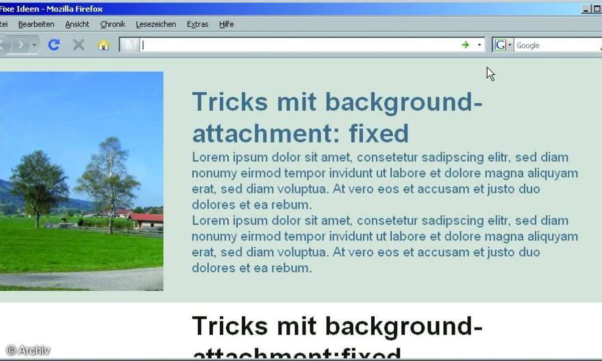 CSS: Tricks mit Hintergrundbildern
