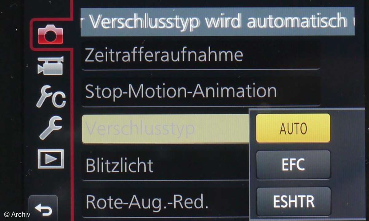 Lumix GM1 , Panasonic, Kamera, Umschaltung, Menü- Einstellung