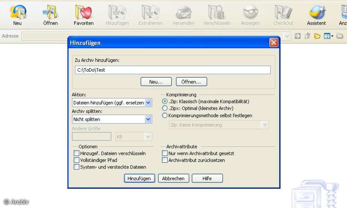 WinZip: Dateien archivieren