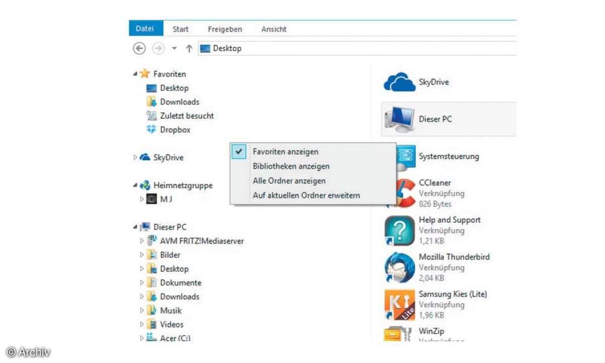 Windows Explorer,Windowa 8.1,Bibliotheken