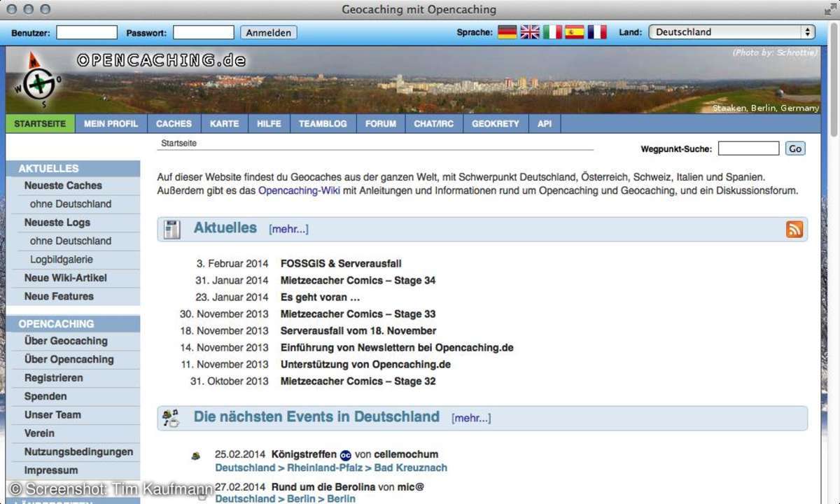Opencaching.de Screenshot