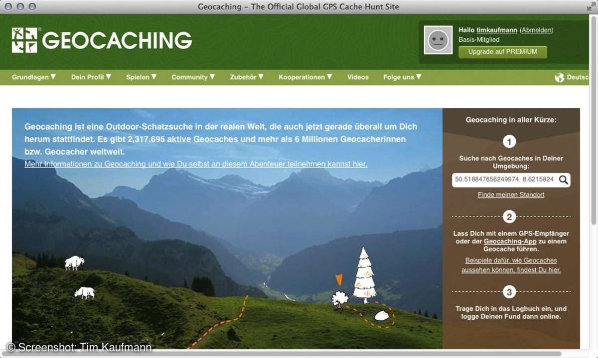 Geocaching.com Screenshot