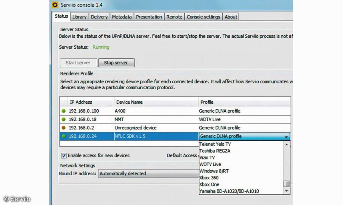 Serviio,Serviio Media Streaming Server,Musik