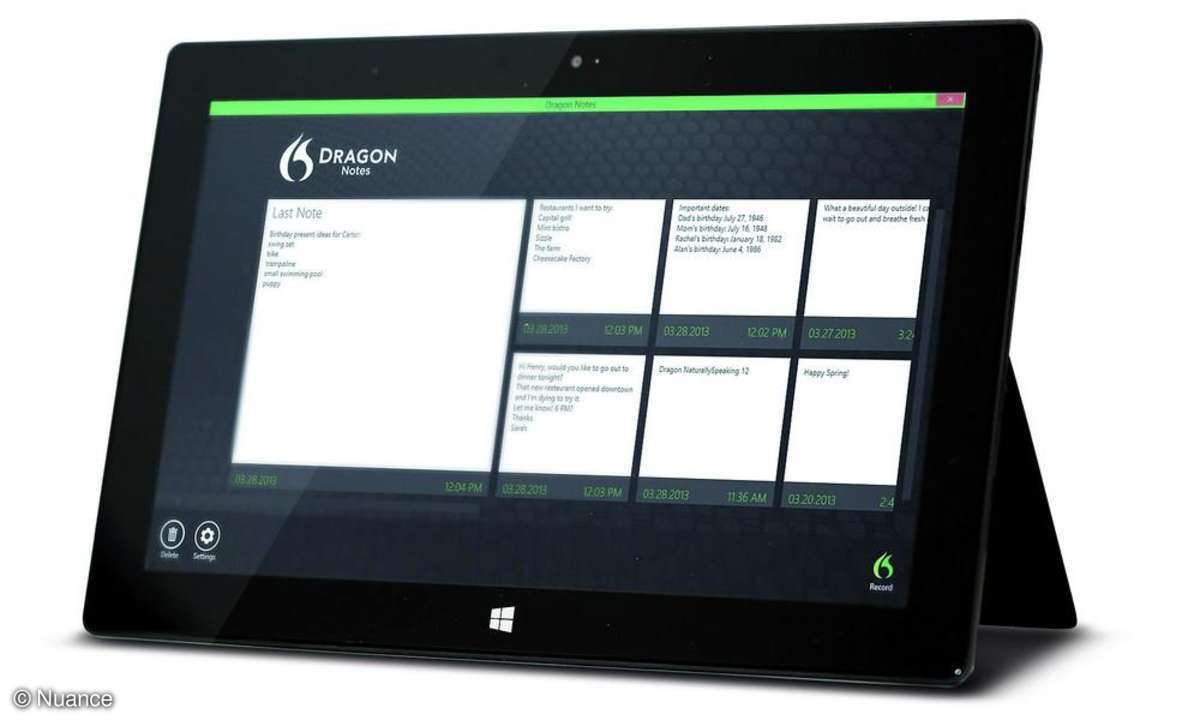 Dragon Notes App von Nuance