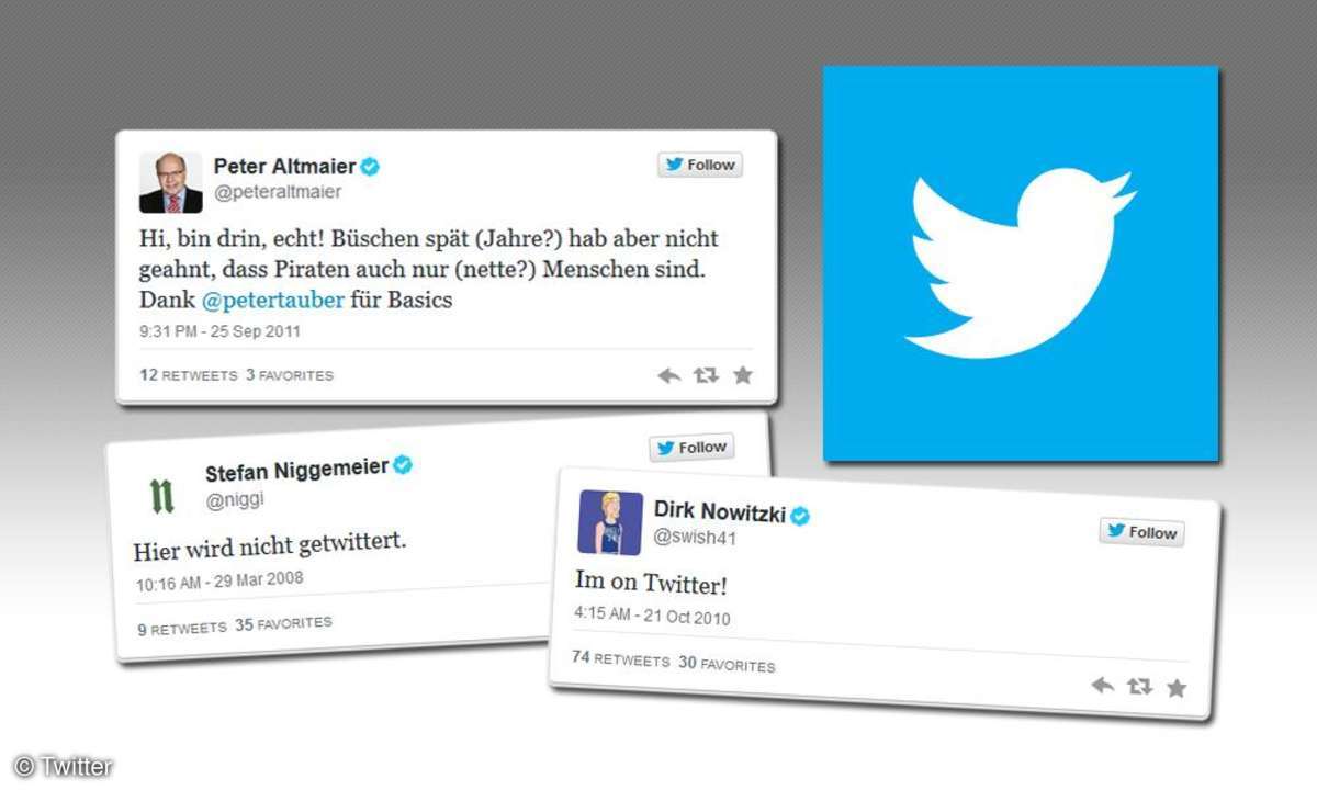 Zum Twitter-Geburtstag blicken wir auf Erstlings-Tweets der Promis zurück.