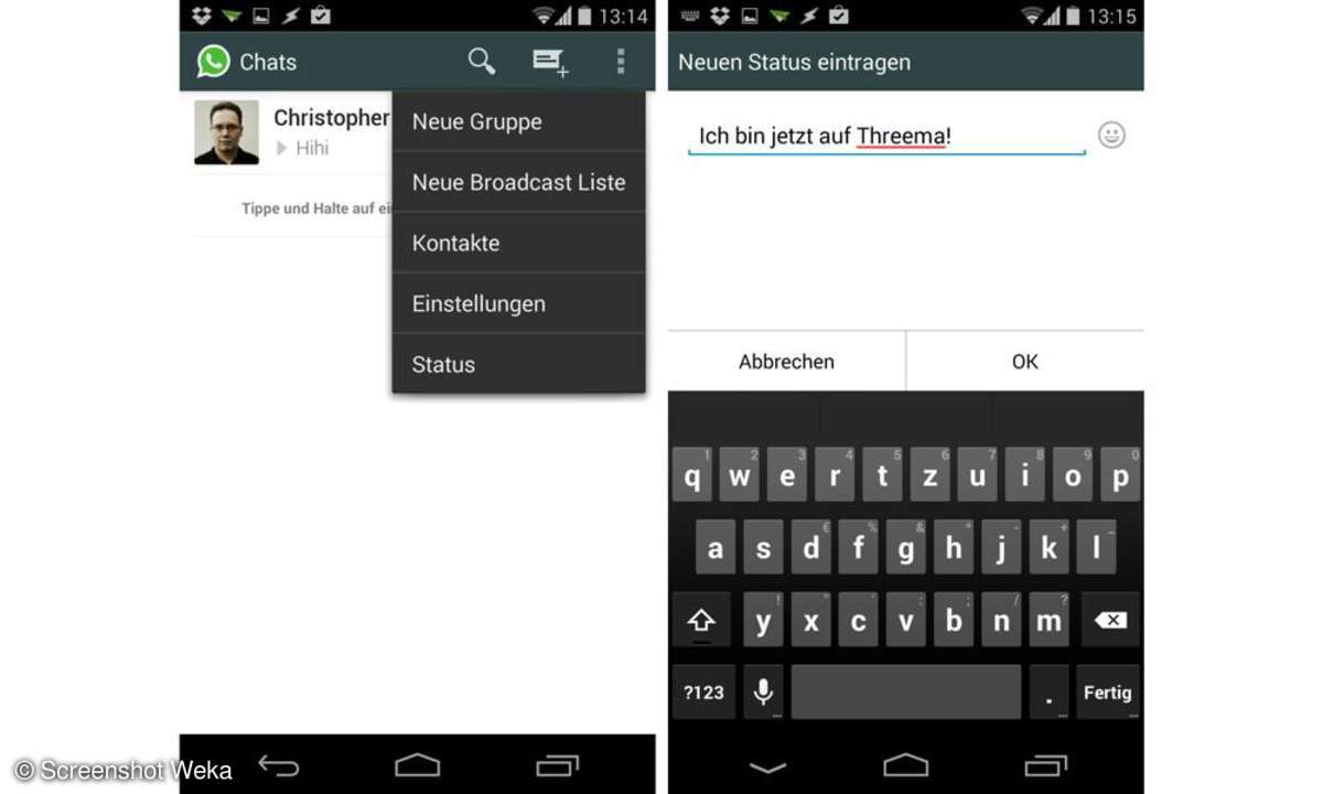 Whatsapp-Status ändern